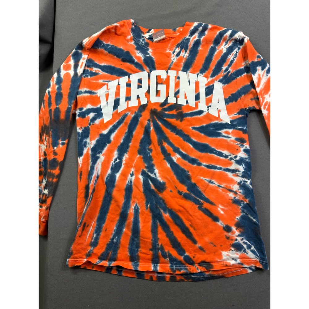 University of Virginia Cavaliers TIE DYE small Men's Long Sleeve Hanes Beefy T